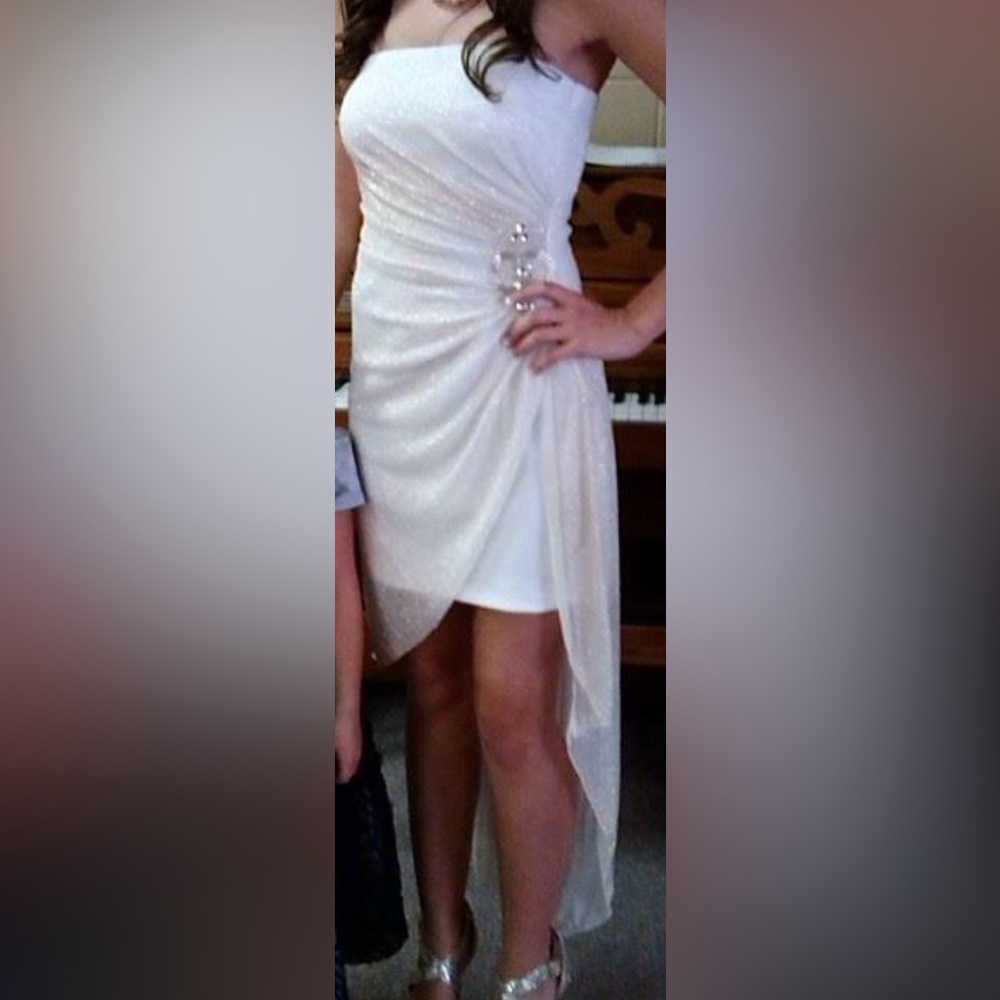 Short Front Long Back. Strapless